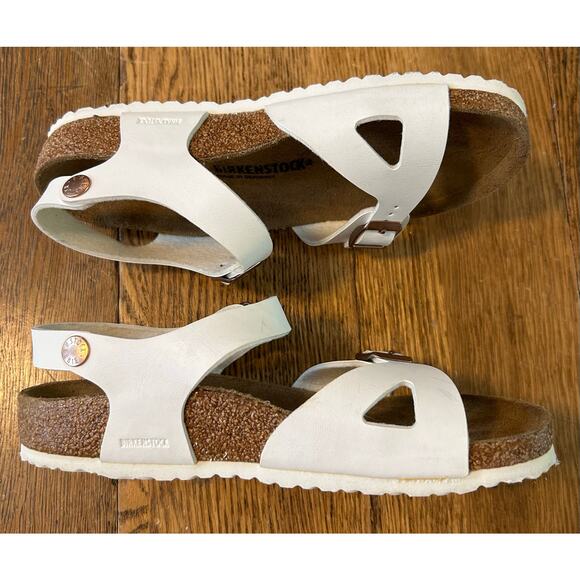 Birkenstock Rio Buckled Sandal White EU Sz 34 US 4 Retail $70 Birko-Flor Upper - Picture 6 of 7